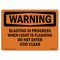 Signmission OSHA Warning Sign, 7" Height, Rigid Plastic, Blasting In Progress When Light Is Flashing, Landscape OS-WS-P-710-L-11989 - alternate 1
